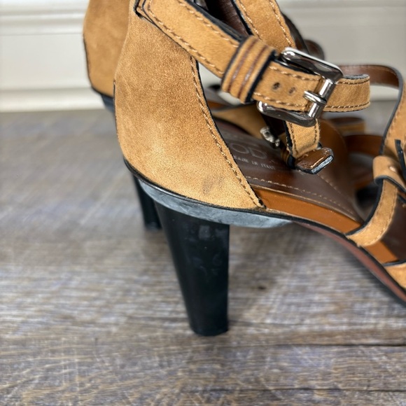 Tods Strappy Heels Leather Buckle Sandals Size 38.5 - Picture 8 of 10